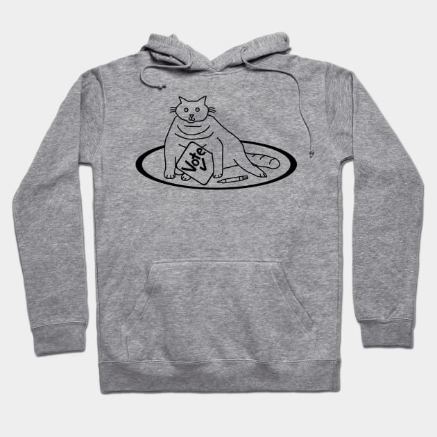 Chonk Cat says Vote Outline Hoodie by ellenhenryart